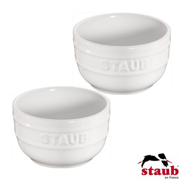 Conjunto de Ramequim Branco Staub Ceramic 8cm 2 Peças