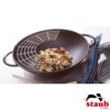 Wok 37cm Cinza Grafite Staub Specialties de Ferro Fundido com Tampa de Vidro