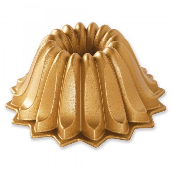 Fôrma para Bolo Nordic Ware Lotus Bundt Redonda 22cm Dourada de Alumínio Fundido