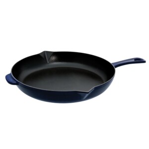 Frigideira Staub Azul Marinho 30cm com Cabo Grill Pans Redonda de Ferro Fundido