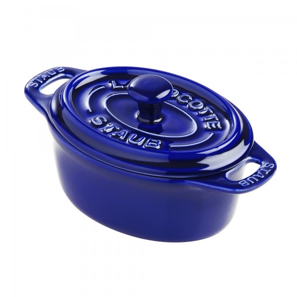Mini Caçarola Oval Azul Marinho Staub Ceramic 11cm