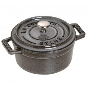 Mini Caçarola Redonda 10cm Cinza Grafite Staub Mini Cocotte de Ferro Fundido