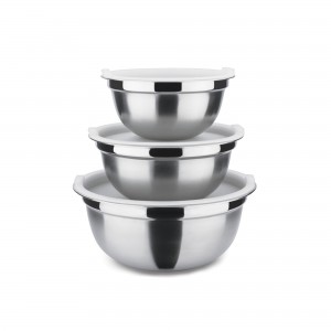 Conjunto Bowl com Tampa James.F 3 Peças de Aço Inox