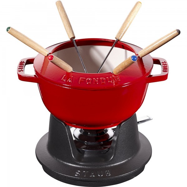 Conjunto para Fondue 18cm Cereja Staub Specialties de Ferro Fundido