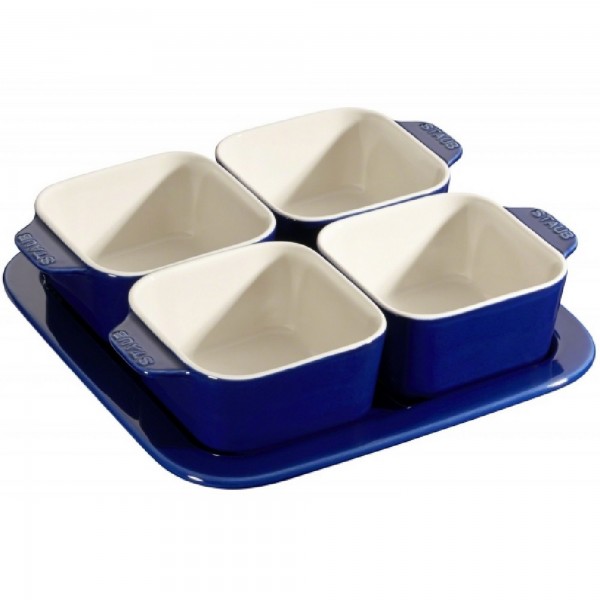 Conjunto para Aperitivos Azul Marinho Staub Ceramic