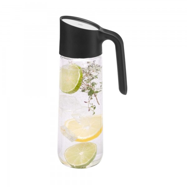 Carafe 1 litro WMF Nuro Preta de Aço Inox, Plástico e Vidro