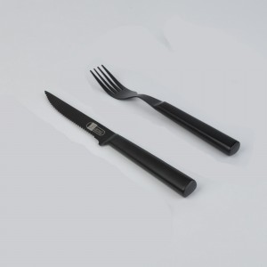 Kit Churrasco RAM - Garfo e Faca - Aço Inox Acabamento Black