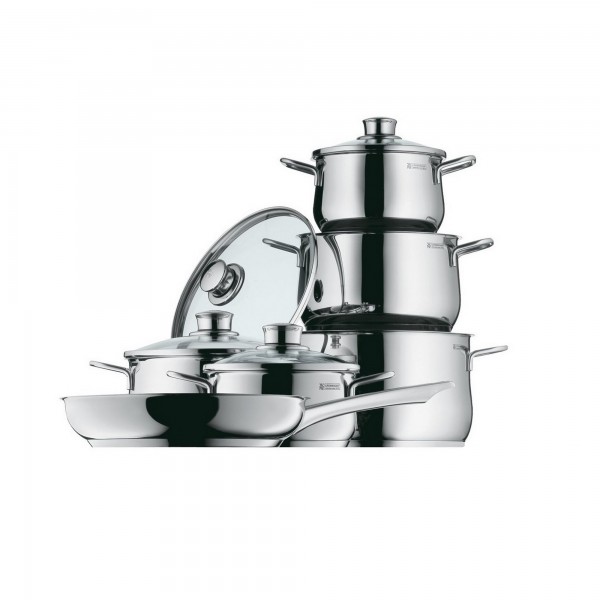 Conjunto de Panelas WMF Diadem 6 Peças de Aço Inox Tecnologia Transtherm