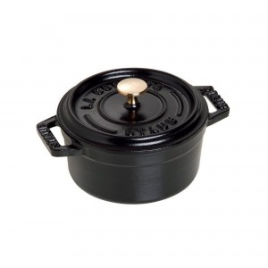 Mini Caçarola Redonda 10cm Preta Staub Mini Cocotte de Ferro Fundido