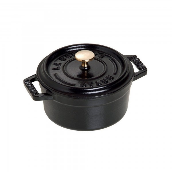 Mini Caçarola Redonda 10cm Preta Staub Mini Cocotte de Ferro Fundido