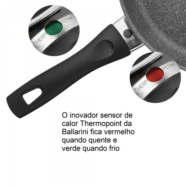 Grill Ballarini Capri 28cm Quadrado Thermopoint Antiaderente Cortan Granitium