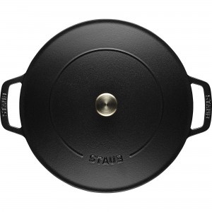 Caçarola Baixa Chistera Preta 28cm Redonda Staub de Ferro Fundido