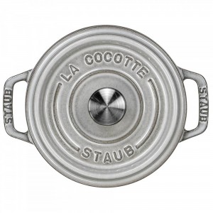 Caçarola Redonda 12cm Cinza Grafite Staub La Cocotte de Ferro Fundido