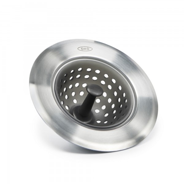 Ralo para Pia de Cozinha Oxo Good Grips de Aço Inox com Cesto de Silicone