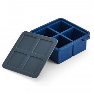 Forma de Gelo Rabbit King Cube 4 Cubos de Silicone Azul