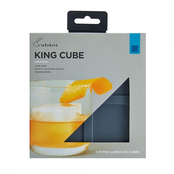 Forma de Gelo Rabbit King Cube 4 Cubos de Silicone Azul