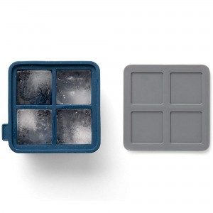 Forma de Gelo Rabbit King Cube 4 Cubos de Silicone Azul