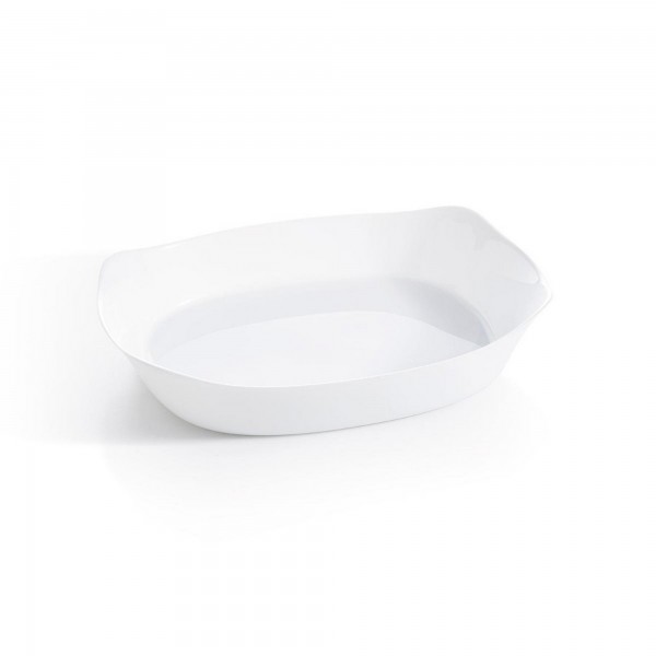 Travessa Retangular Média Luminarc Smart Cuisine Branca de Vidro Temperado