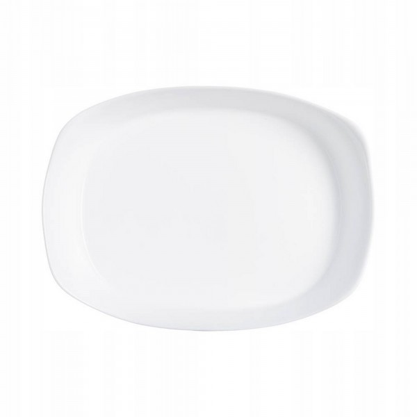 Travessa Retangular Média Luminarc Smart Cuisine Branca de Vidro Temperado