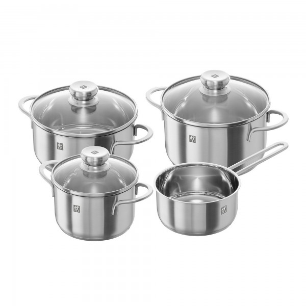 Conjunto de Panelas Zwilling Nova 4 Peças de Aço Inox Fundo Triplo