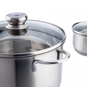 Conjunto de Panelas Zwilling Nova 4 Peças de Aço Inox Fundo Triplo