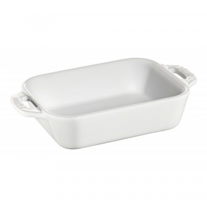 Mini Travessa Retangular Branca Staub Ceramic 14x11cm