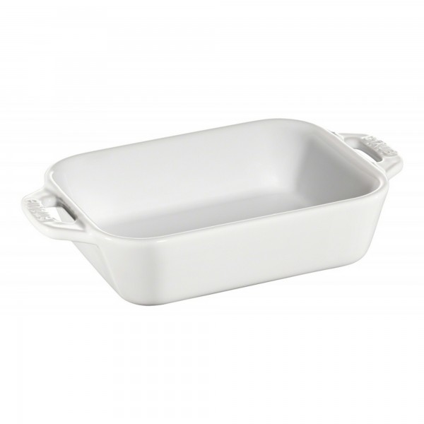 Mini Travessa Retangular Branca Staub Ceramic 14x11cm