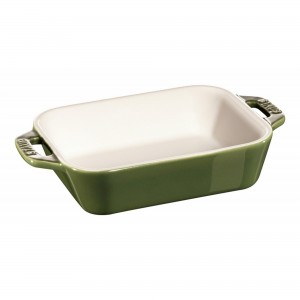 Mini Travessa Retangular Verde Basil Staub Ceramic 14x11cm