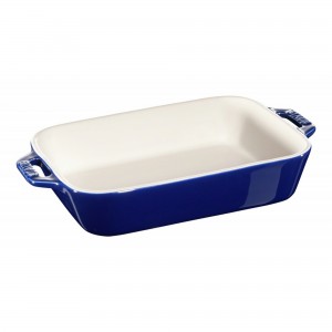 Travessa Retangular Azul Marinho 20x16cm Staub Ceramic