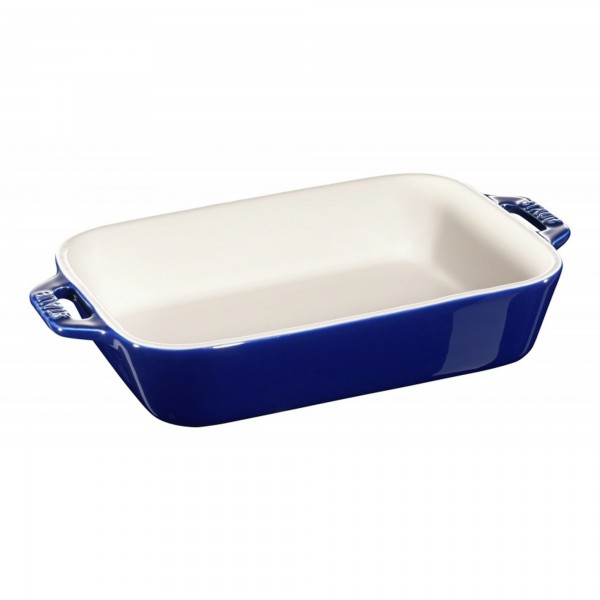 Travessa Retangular Azul Marinho 20x16cm Staub Ceramic