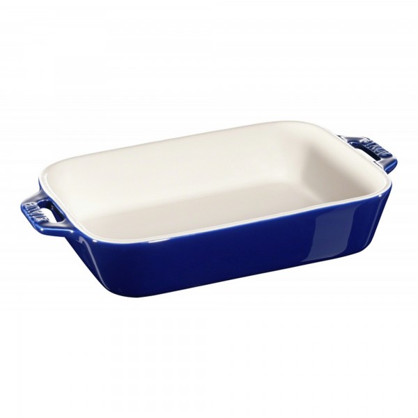 Travessa Retangular Azul Marinho 27x20cm Staub Ceramic