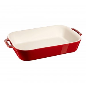 Travessa Retangular Cereja 34x24cm Staub Ceramic