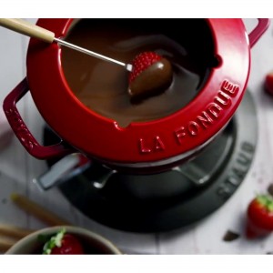 Conjunto para Fondue 16cm Cereja Staub Specialties de Ferro Fundido