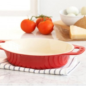 Travessa Oval Cereja 23cm Staub Ceramic