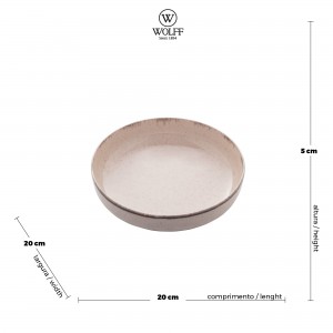 Prato Fundo Wolff Reactive Canela 20cm de Porcelana