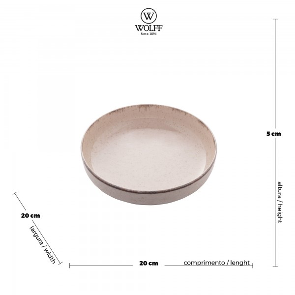 Prato Fundo Wolff Reactive Canela 20cm de Porcelana