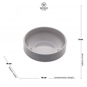 Bowl Wolff Vadim Cinza 16cm de Cerâmica