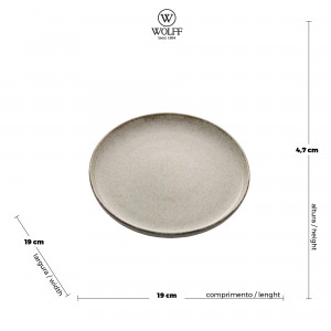 Prato de Sobremesa Wolff Reactive Verde 19cm de Porcelana