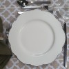 Prato Raso Wolff Maldivas Fio Prateado Branco 28cm 6 Peças de Porcelana
