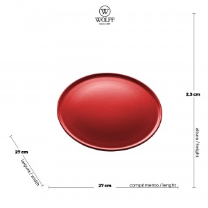 Prato Raso Wolff Vadim Vermelho 27cm de Cerâmica