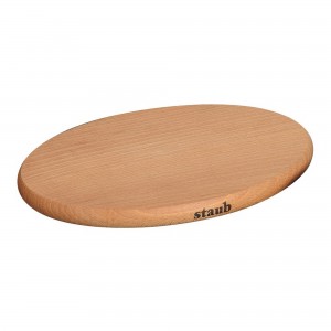 Descanso de Panela Oval 29cm Staub Imantado de Madeira