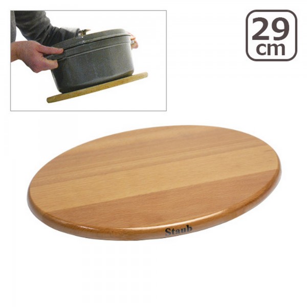 Descanso de Panela Oval 29cm Staub Imantado de Madeira