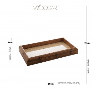 Bandeja 30cm Woodart Bambu de Teca e Sisal