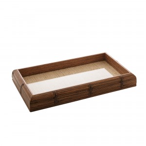 Bandeja 30cm Woodart Bambu de Teca e Sisal