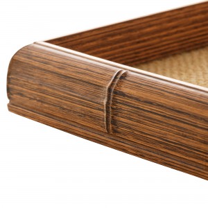 Bandeja 30cm Woodart Bambu de Teca e Sisal