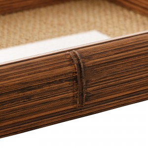 Bandeja 30cm Woodart Bambu de Teca e Sisal