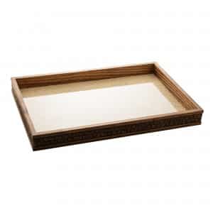 Bandeja 45cm Woodart Coquinho de Madeira e Sisal