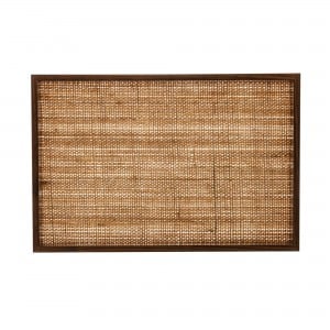 Bandeja 45cm Woodart Coquinho de Madeira e Sisal