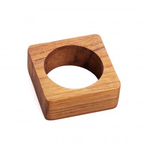 Jogo de Anel para Guardanapo Quadrado Woodart Agra de Teca 4 Peças