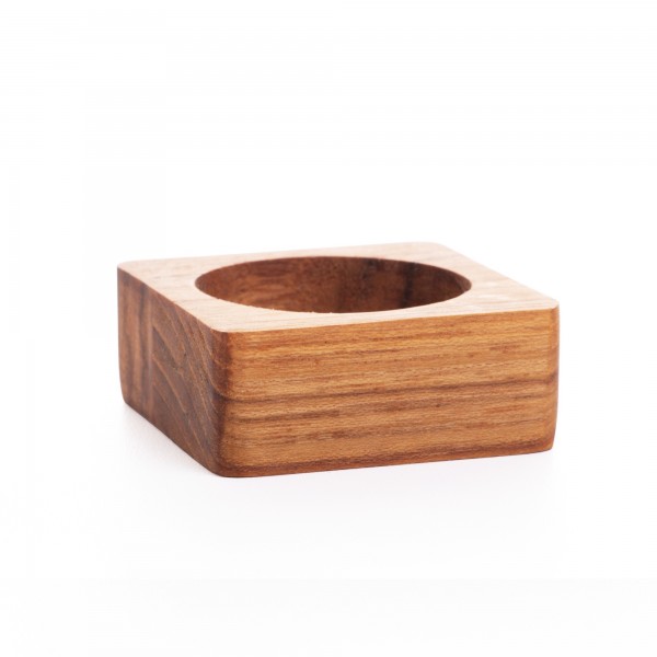 Jogo de Anel para Guardanapo Quadrado Woodart Agra de Teca 4 Peças